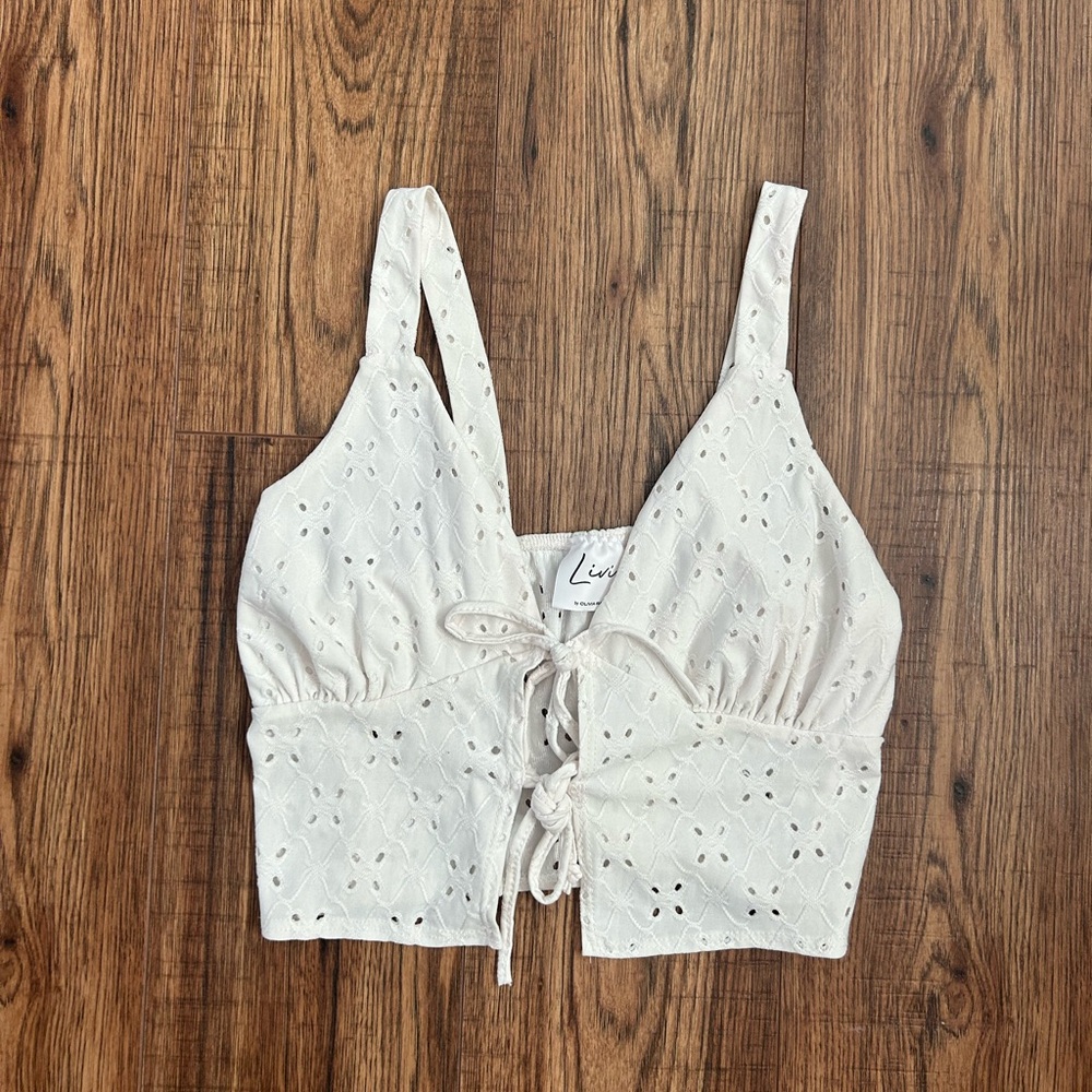 White Small Tie Top